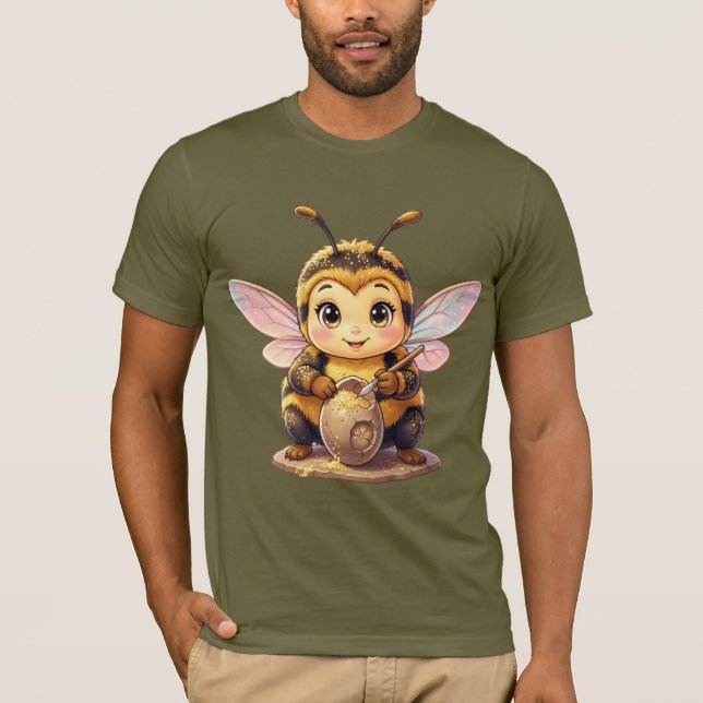 T-shirt Bourdon doré en danse fleurie.10 (Devant)