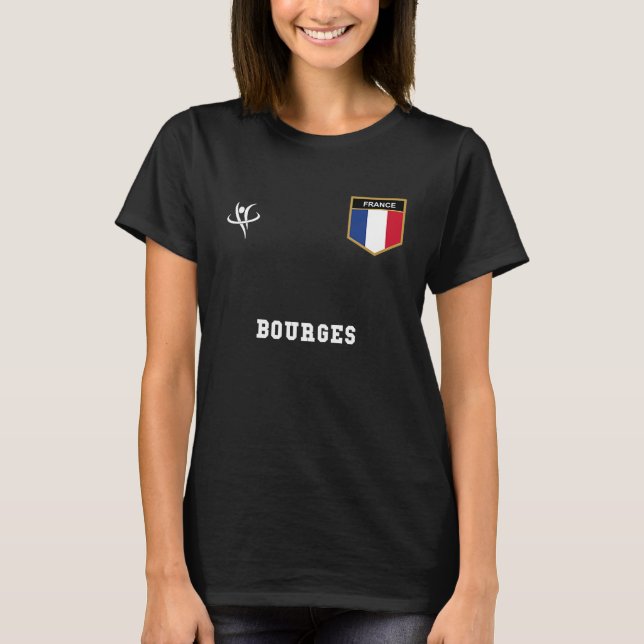 T-shirt BOURGES France Vintage Sports (Devant)