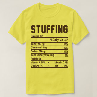 T-shirt bourrage étiquette de la valeur nutritive