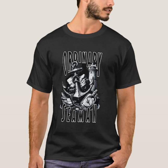 T-shirt Boussole de phare maritime Message dans une boutei (Devant)