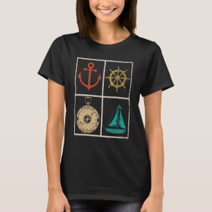 T-shirt Boussole de voilier pop Marin Ancre Nautilique Voi
