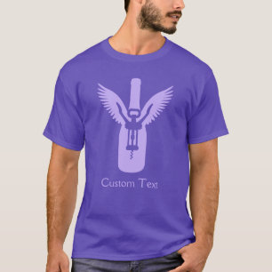 T-shirt Bouteille à vin avec ailes et vis à vis