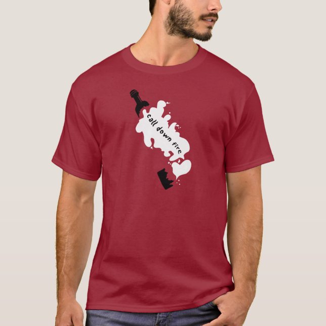 T-shirt Bouteille cassée par CDF (rouge foncé) (Devant)