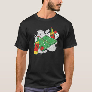 T-shirt Bouteille De Bière Avec Table Tennis Bat Bière Jou
