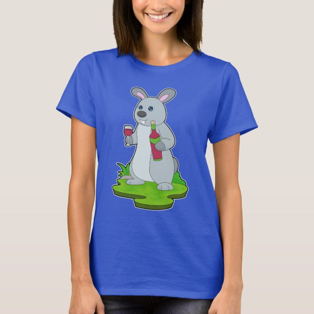T-shirt Bouteille de lapin Vin rouge (Devant)