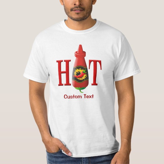 T-shirt Bouteille de sauce chaude (Devant)