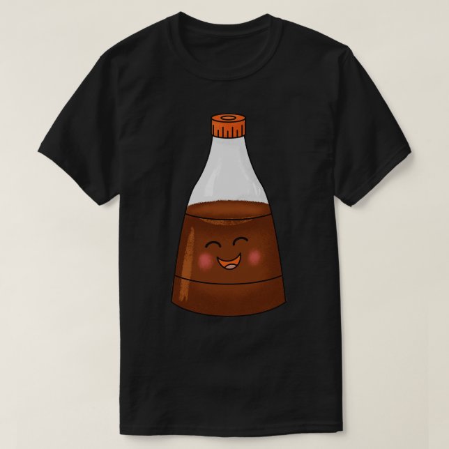 T-shirt Bouteille de sauce de soja Kawaii (Design devant)