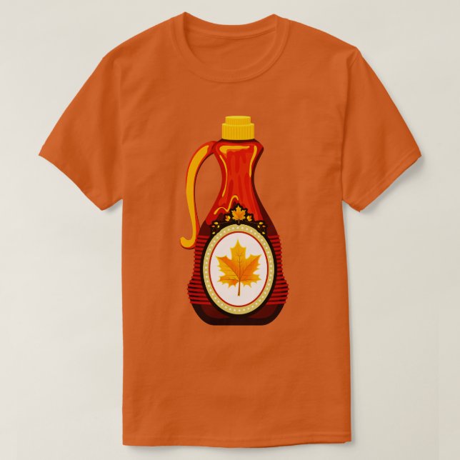 T-shirt Bouteille de sirop d'érable mignonne (Design devant)