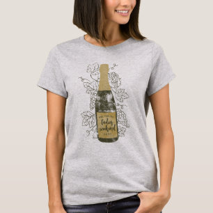 T-shirt Bouteille de vin et raisins personnalisés