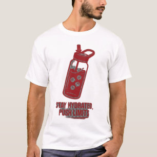 T-shirt Bouteille d'eau rouge pour salle de sport Restez h