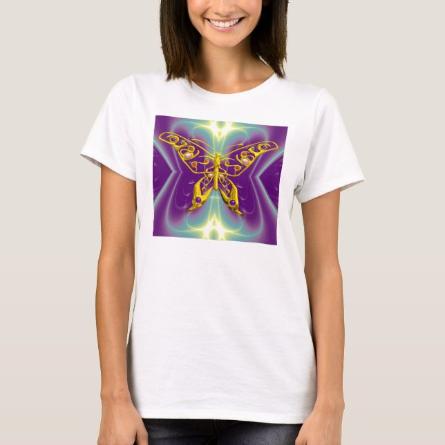 T-shirt BOUTEILLE D'OR HYPER, Vagues Turquoises violettes (Devant)