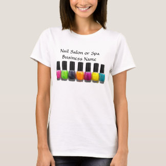 T-shirt Bouteilles colorées de vernis à ongles, salon