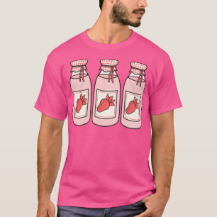 T-shirt Bouteilles de lait de fraise