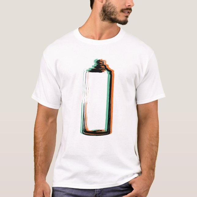 T-shirt Bouteilles de peinture en spray abstraites (Devant)
