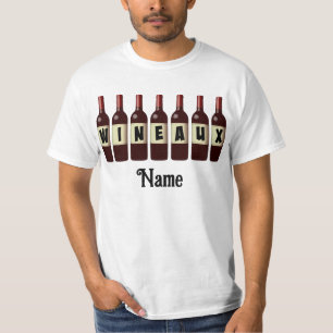 T-shirt Bouteilles de vin rouge Wineaux Customisées
