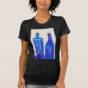 T-shirt Bouteilles en verre bleu