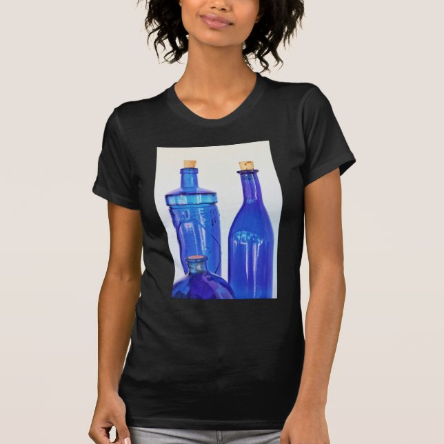 T-shirt Bouteilles en verre bleu (Devant)
