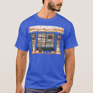 T-shirt Boutique De Café Rétro Feuilles Automne Citrouille