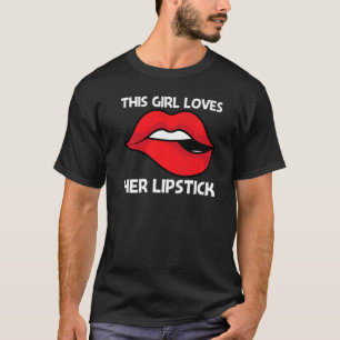 T-shirt Bouton à lèvres cool pour filles enfants maquillag