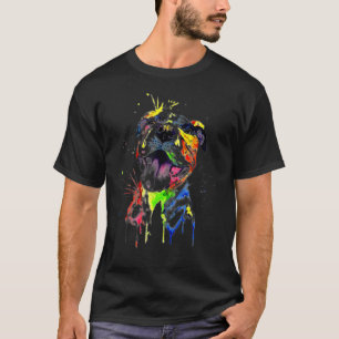 T-shirt Bouton coloré Taureau Terrier Chien Aimer R Papa M