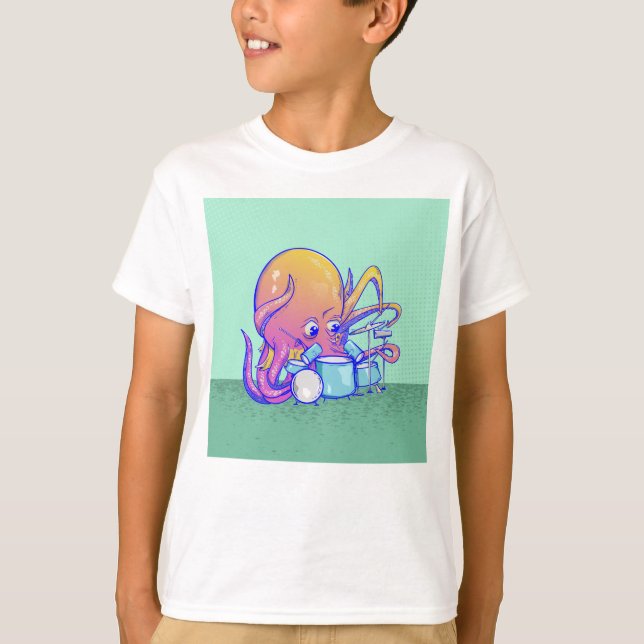 T-shirt Bouton d'animal de poulpe (Devant)