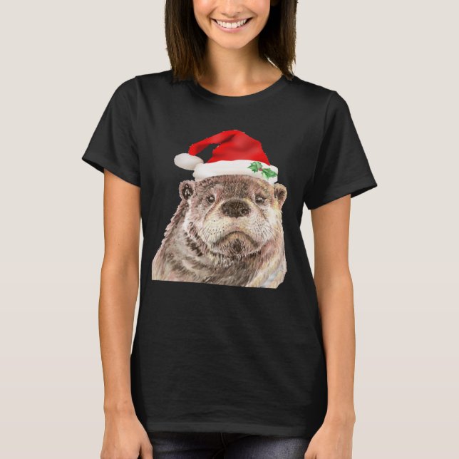 T-shirt Bouton d'aquarelle mignonne en Noël (Devant)