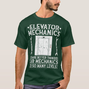 T-shirt Bouton d'ascenseur drôle Ascenseur mécanique