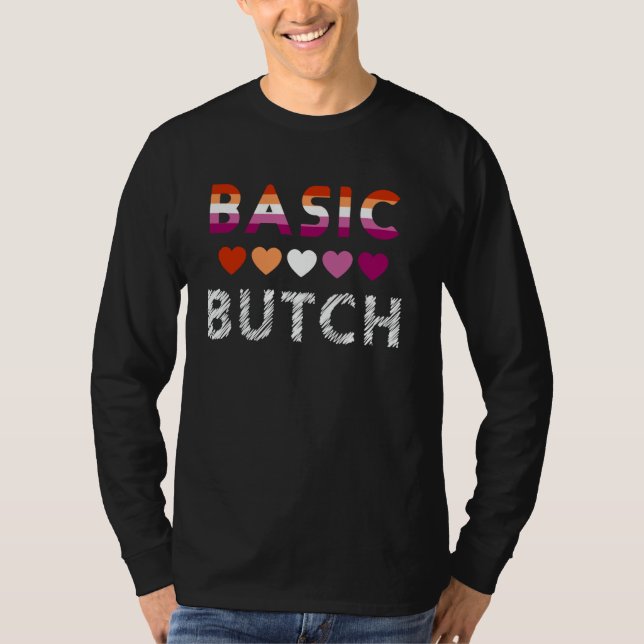 T-shirt Bouton de base Funny Lesbian Pride avec des couleu (Devant)