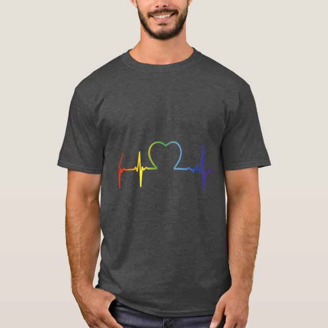 T-shirt Bouton de coeur LGBT Pride (Devant)