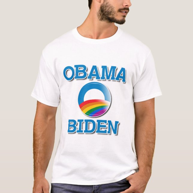 T-shirt Bouton de fierté d'Obama Biden (Devant)