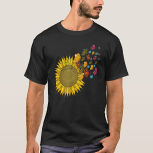 T-shirt Bouton de tournesol jaune pour animal d'insectes