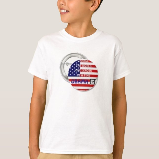 T-shirt bouton d'obama (Devant)