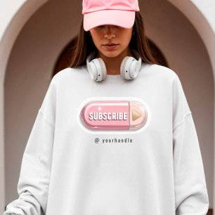 T-shirt Bouton Inscription + Nom du média social Influence
