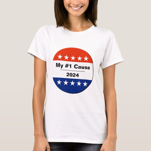 T-shirt Bouton Mon numéro d'élection 2024 (Devant)