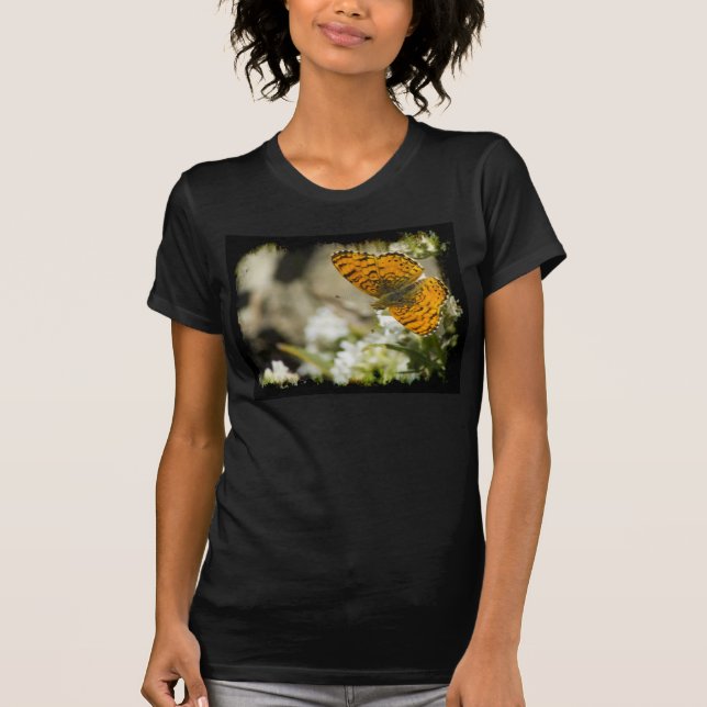 T-shirt Bouton orange Bord noir (Devant)