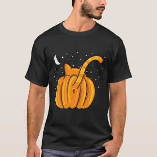 T-shirt Bouton orange Citrouille Halloween amusant