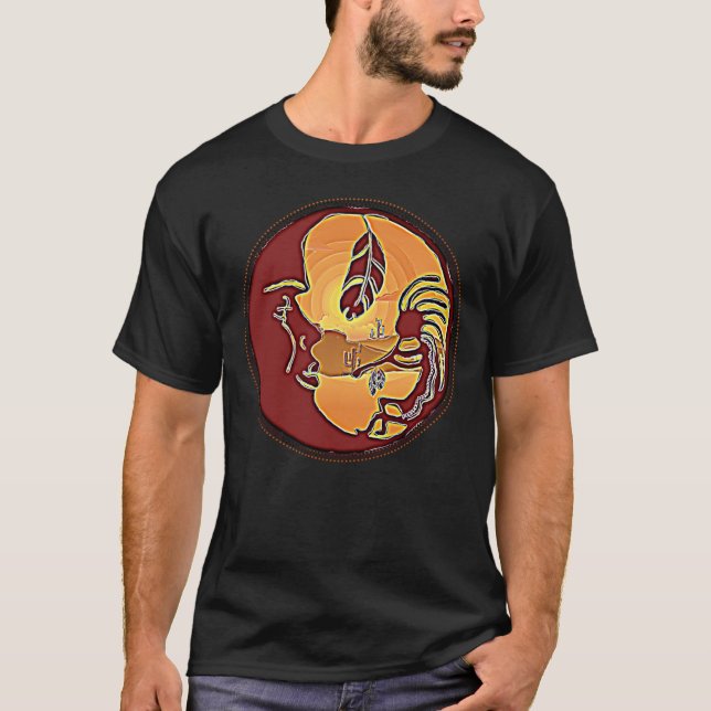 T-shirt Bouton paysage - Plume de lune Kokopelli 1 (Devant)