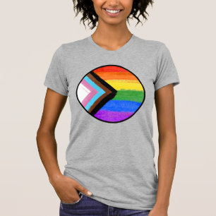 T-shirt Bouton peint aux bandes de la fierté Progress