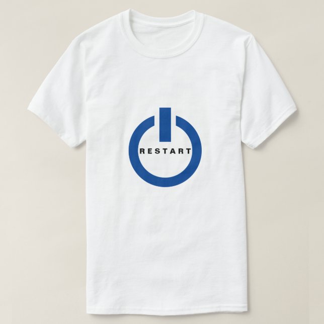 T-shirt bouton Redémarrer (Design devant)