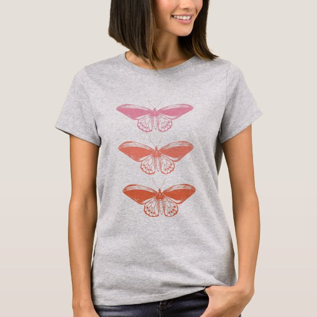 T-shirt Bouton rose Vintage (Devant)