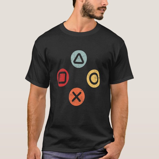 T-shirt Boutons d'action du contrôleur de console de jeu G (Devant)