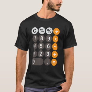 T-shirt Boutons de calculateur rétrospectif simple costume