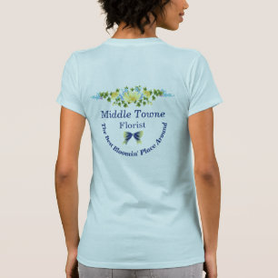 T-shirt Boutons jaunes et Iris bleu