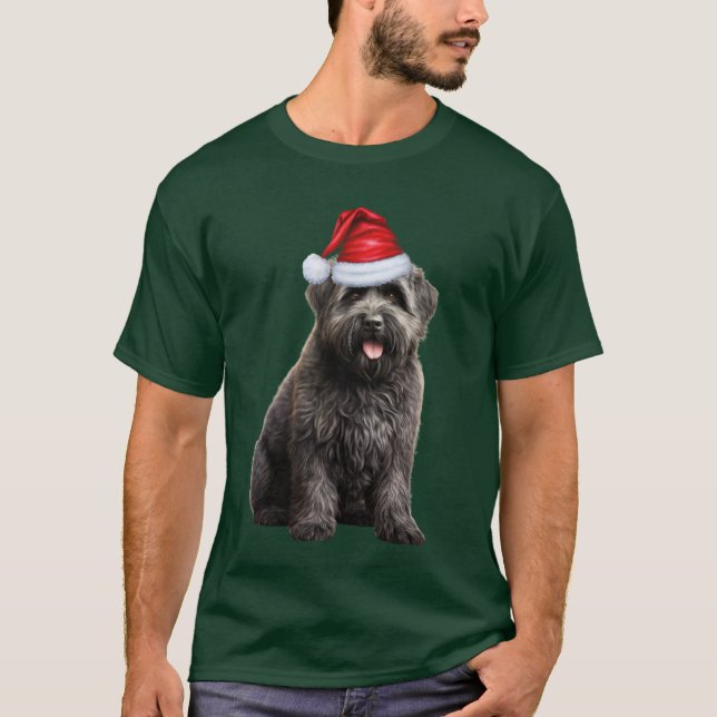 T-shirt Bouvier des Flandres Amoureux des chiens Noël drôl (Devant)