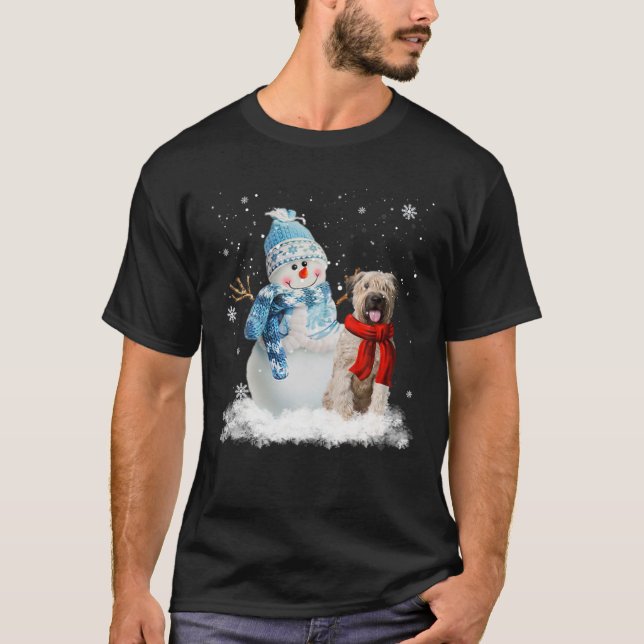 T-shirt Bouvier Des Flandres Chien Noël Snowman Christman  (Devant)