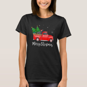 T-shirt Bouvier Du Flandres Dog Riding Red Truck Christma