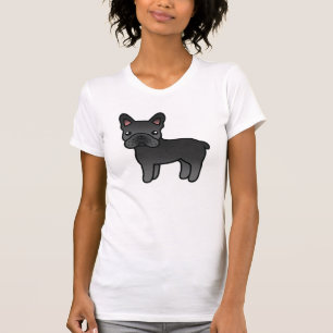 T-shirt Bouvier français bouledogue noir de dessin animé