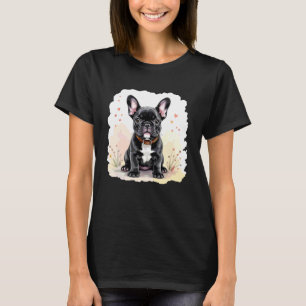 T-shirt Bouvier français noir mignon chien Frenchie