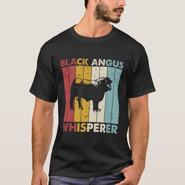 T-shirt Bovins papa maman vache Whisperer fermier Black An (Devant)