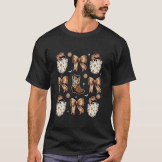 T-shirt Bow Bottes de cowboy occidentales fantômes Hallowe